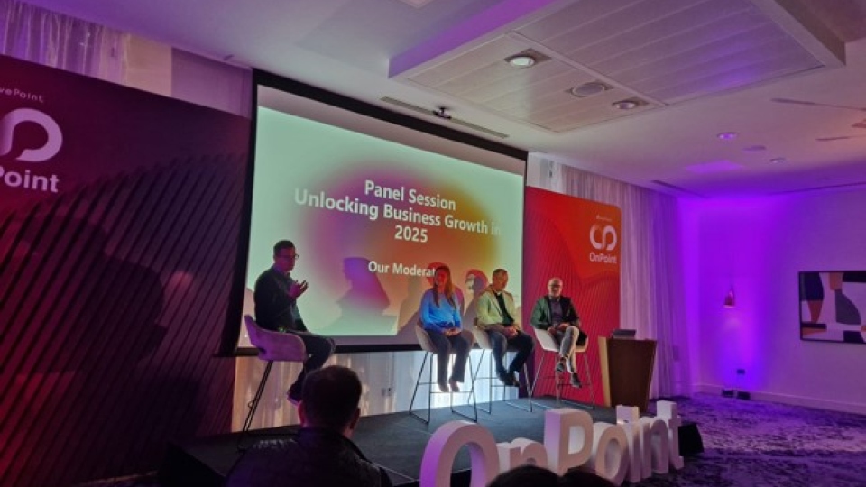 Flannery Devine Gibbons, Microsoft Alliance Lead at CDW, Richard Flanders, Commercial Director at Aura Technology, and Russell Lack, Solutions Director at Capgemini